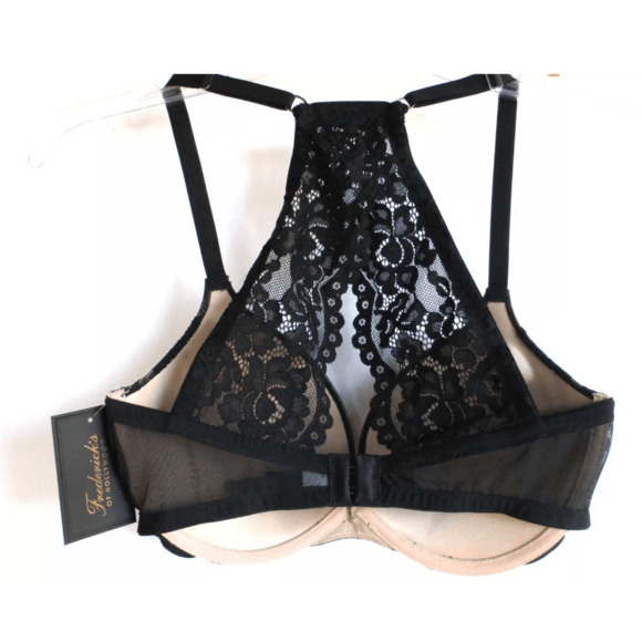 Frederick's Of Hollywood Women's Heartthrob Push Up Bra Size 34D Black Lace - Picture 3 of 5